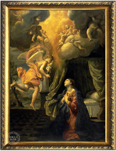 查理夫人 古典欧式玄关客厅油画 圣母天使人物装饰画有框画 19473