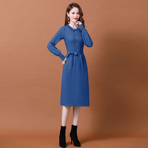 收腰显瘦早秋连衣裙秋装2022新款女装中年妈妈秋天裙子女神范衣服