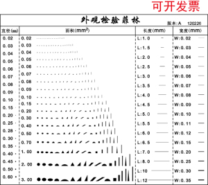 高精密镜片点线规污点规点污卡菲林尺卡规测量具外观QC品质检验