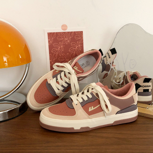 回力ow联名女鞋粉色休闲鞋2022新款小众百搭复古港味运动小白板鞋