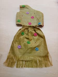 儿童环保服幼儿园舞台走秀服装儿童亲子演出服手工diy编织袋制作