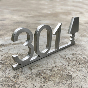 精工拉丝不锈钢实心字制作电镀钛金字金属字数字门牌号仿古黄铜字