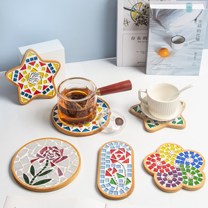 马赛克杯垫diy 暑假消磨时间手工材料包儿童幼儿园亲子活动自己做