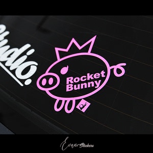 evan车贴 火箭兔宽体套件rocketbunny小猪卡通汽车贴纸反光贴