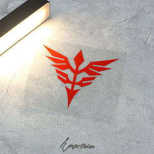 evan车贴 机动战士gundam高达mg 新吉翁军标志ii 改装反光贴