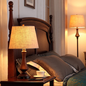 美式台灯卧室床头灯创意简约现代复古乡村简欧式主卧温馨家用客厅