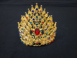 傣王妃服饰泰国傣族服装配件选美小姐金色银色头饰皇冠告庄旅拍