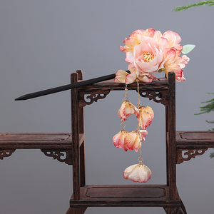 汉服发簪花朵古风少女簪子步摇流苏绢花头饰发饰古装发型配饰超仙