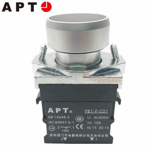 西门子apt二工按钮开关pb1s-11/k圆形平头黑色金属按钮瞬点动开关