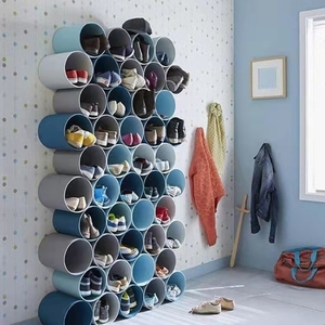 新品幼儿园客厅阳台pvc管卡通塑料个性diy创意鞋收纳凳置物架