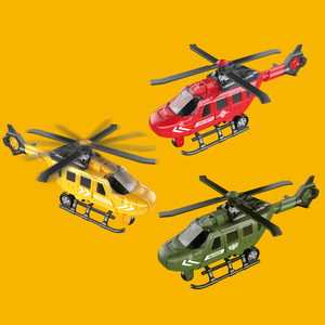 仿真惯性直升机旋转螺旋桨军事消防工程飞机模型儿童玩具生日礼物