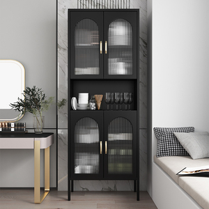 北欧轻奢餐边柜长虹钢化玻璃茶水柜高窄柜储物柜收纳柜多功能简约