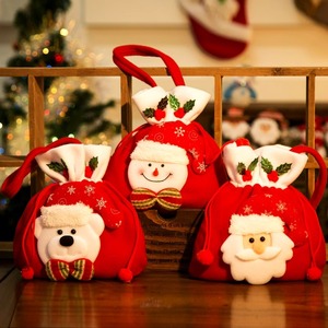 圣诞节装饰品礼物苹果袋包装袋平安夜圣诞小礼品儿童糖果袋平安果