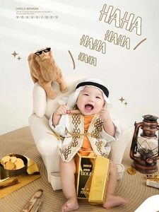 百天宝宝摄影服装主题阿拉伯王子影楼周岁婴儿百天拍照服饰道具