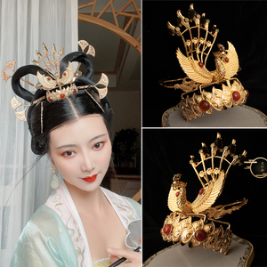 004人付款淘宝【傅小菲】立体五尾小凤凰衔珠发钗合