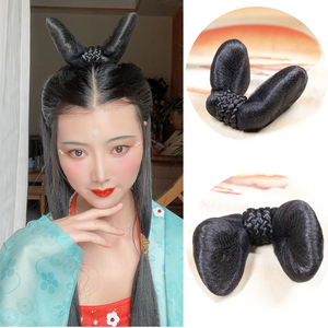 傅小菲 可爱全发丝兔耳朵发髻 懒人唐风少女式汉服造型古风假发包