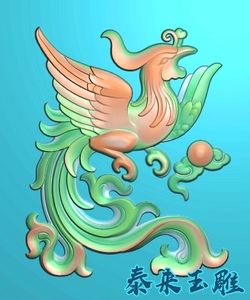 凤凰丹凤朝阳龙凤精雕图浮雕玉雕灰度图电脑雕刻jdp bmp