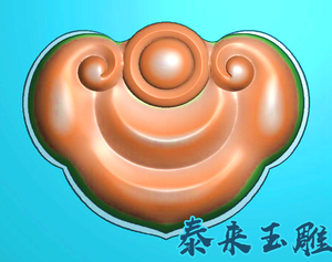 心形如意锁如意小花件小挂件精雕图浮雕玉雕灰度图jdpbmp电脑雕刻