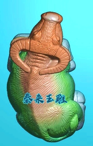 立体水牛卧牛黄牛生肖牛挂件精雕图浮雕玉雕灰度图电脑雕刻jdpbmp