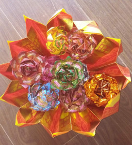 祈福祭祀拜祖烧纸元宝 寿生钱 纸折莲花 往生钱 金莲花 七彩金纸