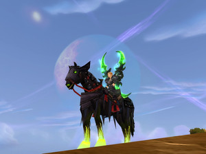 魔兽世界怀旧服人类女盗贼双蛋刀埃辛诺斯战刃132装等龙脊无头马