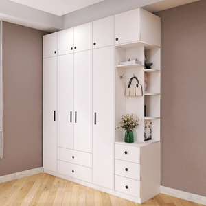 顶柜衣柜卧室加高组合床尾柜子靠墙一体六门小房间省空间的大衣柜