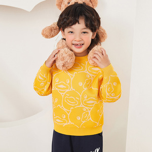 小黄鸭童装儿童毛衣2022秋季新款男童上衣休闲女童秋装毛线衣