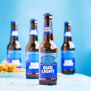 蓝百威啤酒budweiser旋盖进口蓝色百威轻啤酒整箱300ml12瓶装包邮