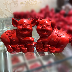 朱砂小猪摆件