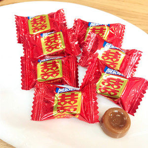 包邮 阿尔卑斯喜糖双喜奶糖5斤约650颗结婚庆双喜牛奶硬糖果