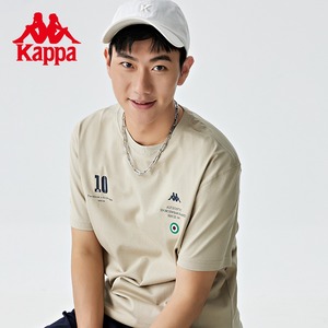 Kappa卡帕2023夏男休闲运动T恤半袖圆领纯棉短袖K0D32TD23