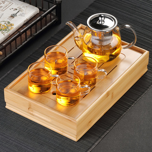 耐热高温玻璃茶壶功夫茶具304不锈钢过滤泡茶杯冲茶器家用玉兰香