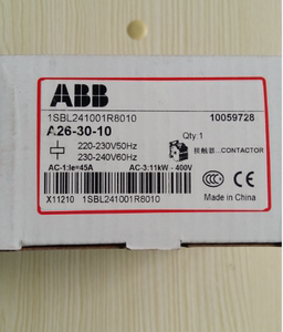 原装ABB交流接触器  A26-30-10   AC220V