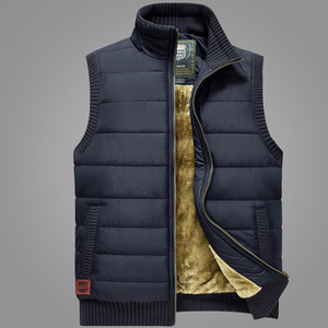 羽绒棉马甲男秋冬季加绒加厚中老年保暖背心男士坎肩爸爸马夹外套