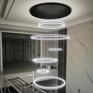 楼大吊灯挑空loft简约风餐厅细管灯中空轻奢别墅吊灯wenyuchan4014