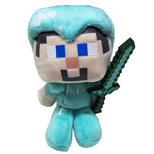 我的世界史蒂夫毛绒玩具 钻石盔甲steve mc玩家公仔娃娃新年礼物