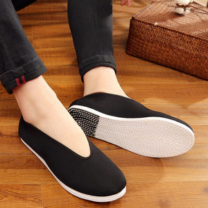 男千层底布底纯手工加密礼巾舌边休闲布鞋中国风透气养大美华布鞋
