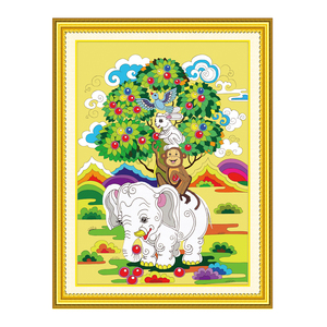 5d新款魔方钻石画圆钻吉祥四瑞藏族唐卡十字绣吉祥四宝贴钻绣客厅