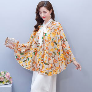 雪纺斗篷披肩女夏季薄款高端时尚洋气雪纺古风印花防晒配裙子外披