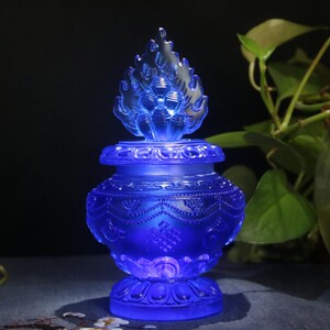 15cm 古法琉璃 新款 琉璃宝瓶 琉璃 八吉祥 长寿宝瓶 摆件 包邮