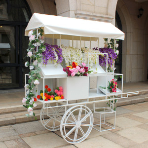 欧式铁艺商场超市花车货架花店室外花艺花架创意精品户外促销车