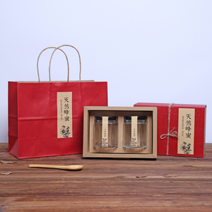 180ml玻璃瓶蜂蜜包装盒礼盒辣椒酱果酱小包装礼盒中式巢蜜礼品盒