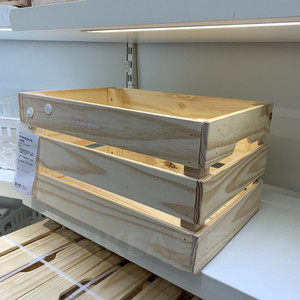 ikea宜家木箱卡纳格盒松木盒子实木原木头收纳箱储物盒无盖整理箱