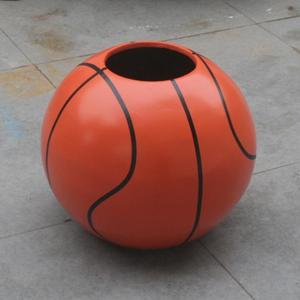 定制 玻璃钢花盆篮球幼儿园学校操场大门绿植花钵运动类花盆大