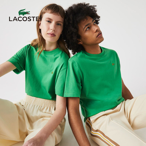 lacoste法国鳄鱼情侣装男女同款21新款时尚宽松短袖t恤|th9166