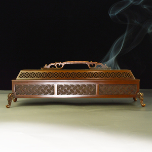 卧香炉小家用供奉复古紫铜香炉长四方铜制线香炉貔貅纯铜香炉摆件