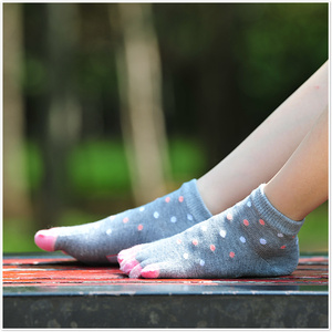 2双一组四季宝宝儿童纯棉五指袜短袜船袜男女5-7岁大童分趾袜子