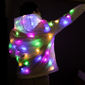 LED发光衣服酒吧聚会七彩发光LED外套演唱会夜晚表演LED发亮服装