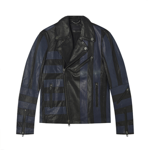 正品现货diesel black gold 迪赛 黑金走秀款 条纹机车真皮皮衣