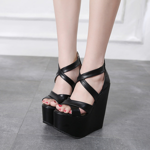 2022时尚夜店松糕厚底17cm恨天高坡跟女鞋 长期做货